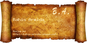 Bahis Armida névjegykártya